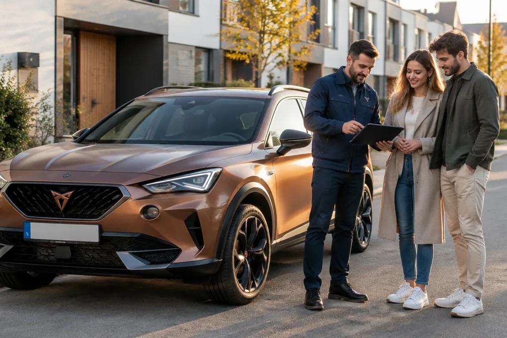 CUPRA bei der Übergabe an Autoankauf Meyer