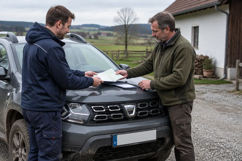 Dacia bei der Übergabe an Autoankauf Meyer