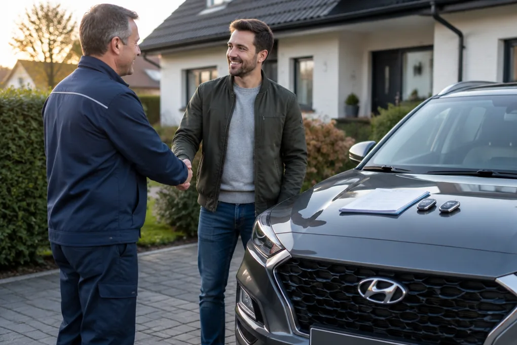 Hyundai bei der Übergabe an Autoankauf Meyer