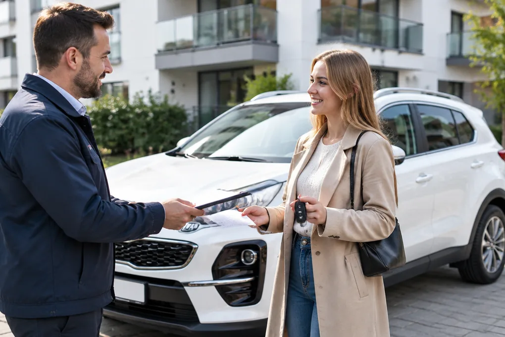 Kia bei der Übergabe an Autoankauf Meyer