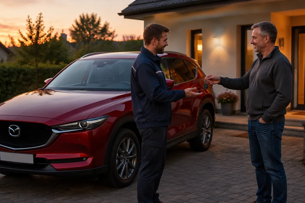 Mazda bei der Übergabe an Autoankauf Meyer